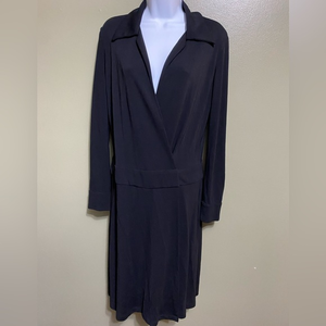Black Long Sleeve Moda International Wrap Dress,‎ Size 6